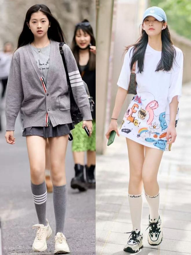 在穿“运动鞋+裙子”优雅又高级五一去了上海才发现：满大街都(图8)